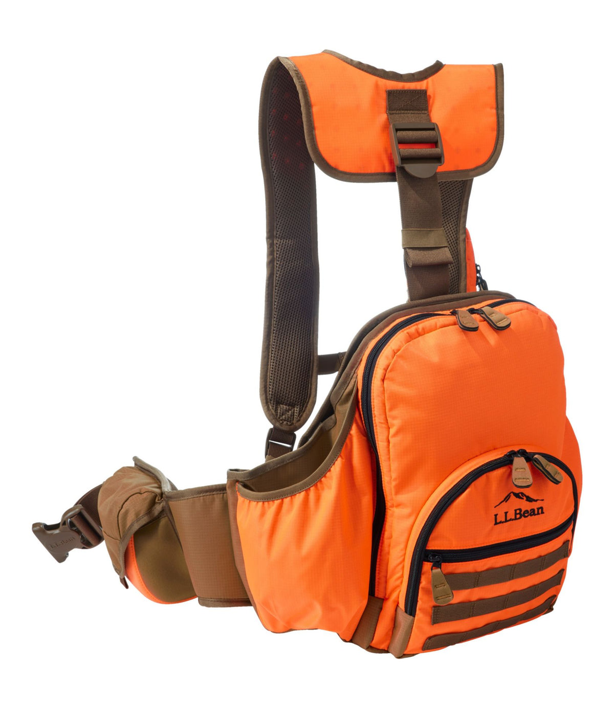 L.L.Bean Upland Vest Pack II Blaze Orange/Light Saddle/Maple Brown