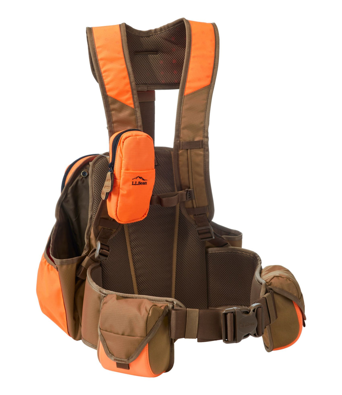 L.L.Bean Upland Vest Pack II Blaze Orange/Light Saddle/Maple Brown