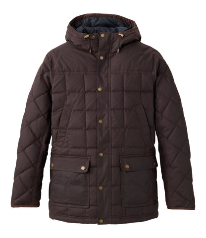 L.L.Bean Men's Upcountry Waxed Down Hooded Jacket Coffee Bean