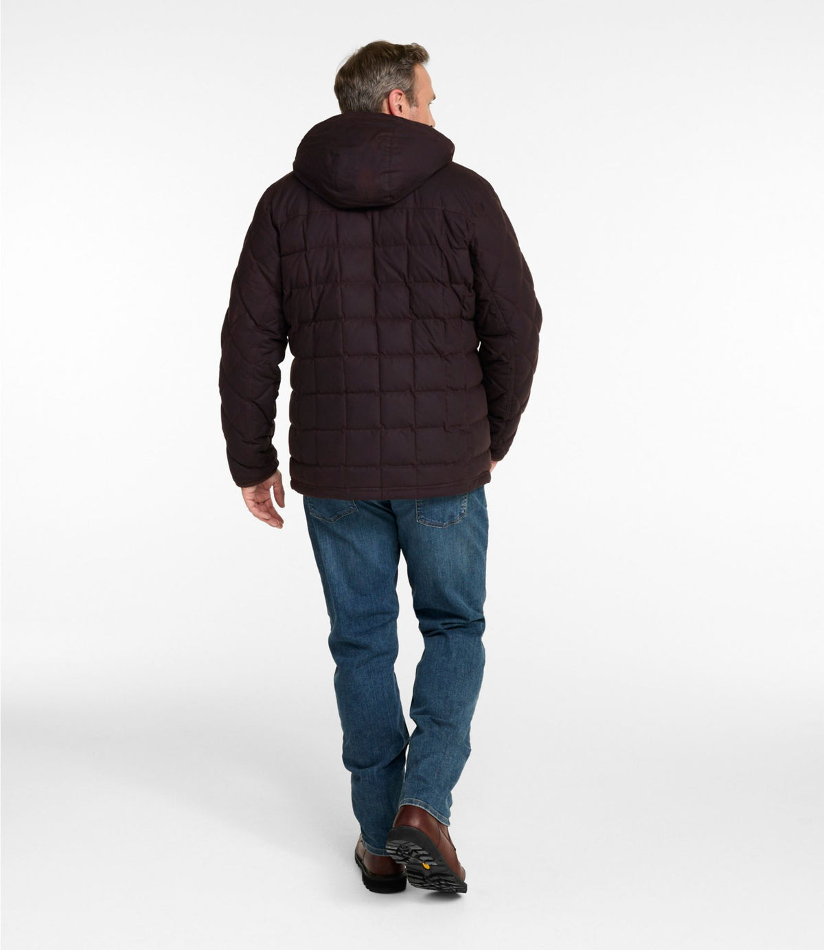 L.L.Bean Men's Upcountry Waxed Down Hooded Jacket Coffee Bean