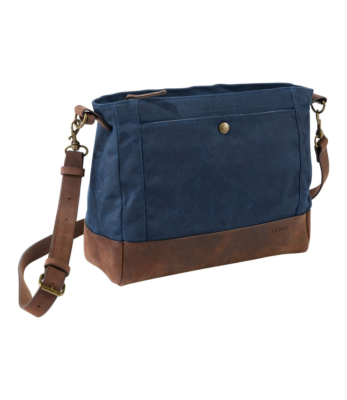 L.L.Bean Waxed Canvas Crossbody, Large Classic Navy
