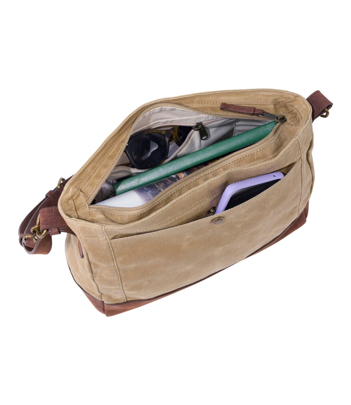 L.L.Bean Waxed Canvas Crossbody, Large Classic Navy