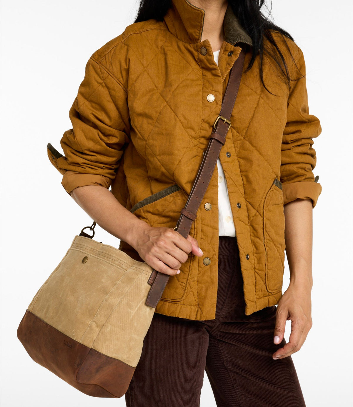 L.L.Bean Waxed Canvas Crossbody, Large Classic Navy