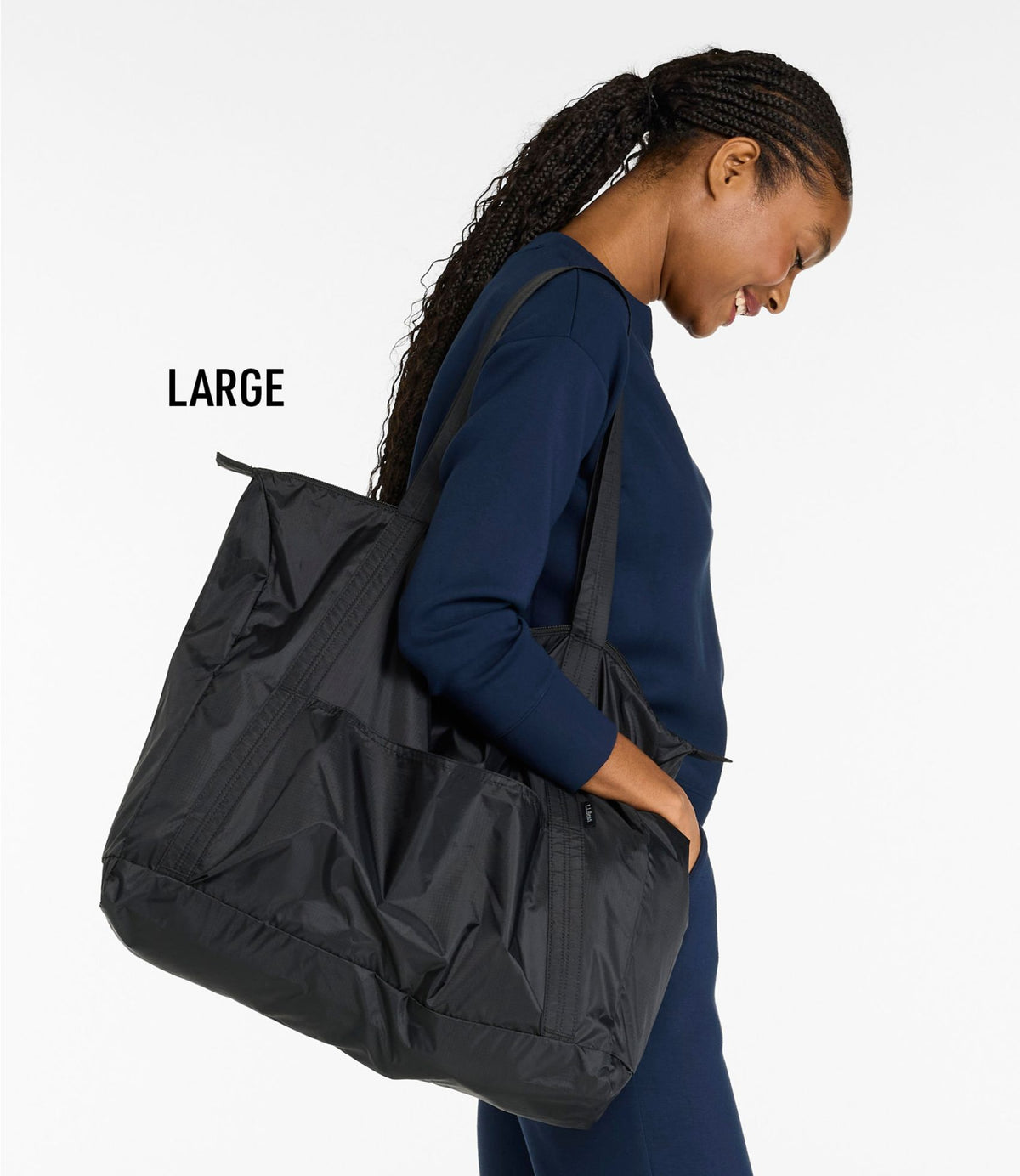 L.L.Bean Packable Lightweight Tote Dark Marine Blue