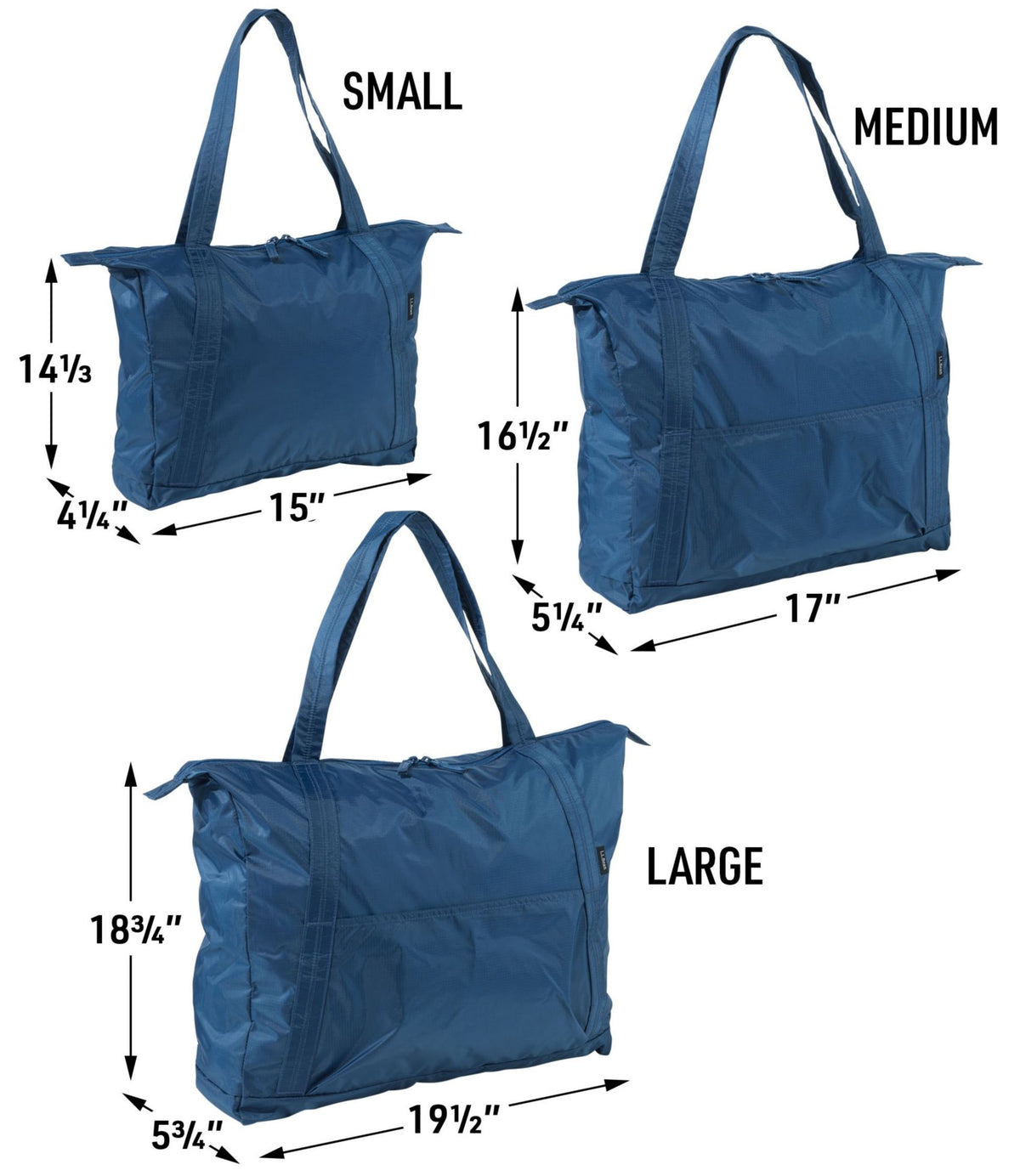 L.L.Bean Packable Lightweight Tote Dark Marine Blue