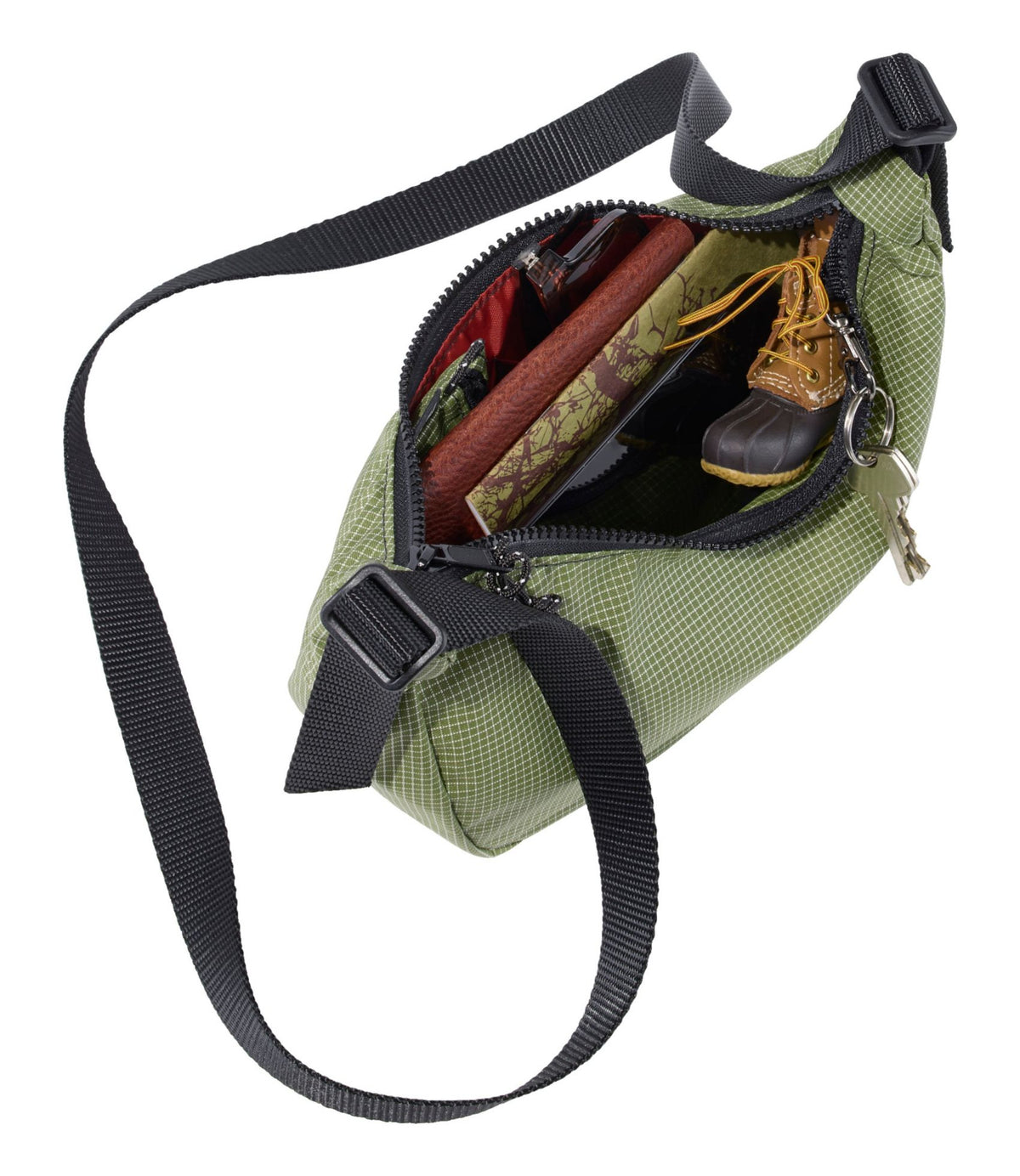 L.L.Bean Flowfold Cutler Crossbody Bag, Mini Coal Ecogrid