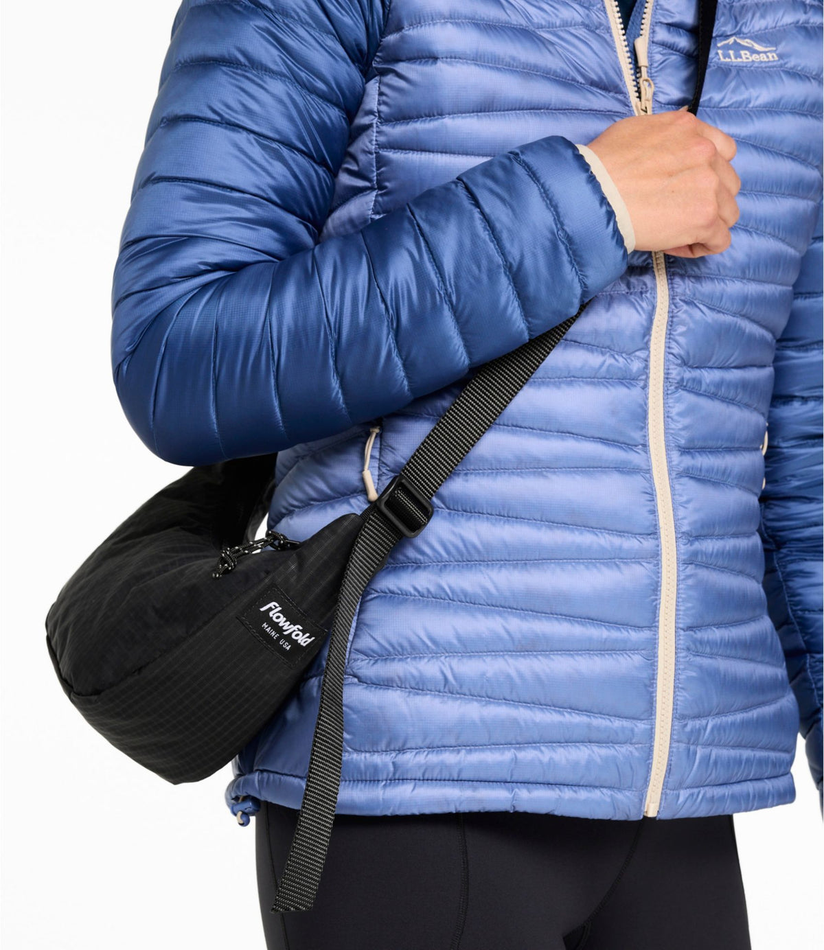 L.L.Bean Flowfold Cutler Crossbody Bag, Mini Coal Ecogrid