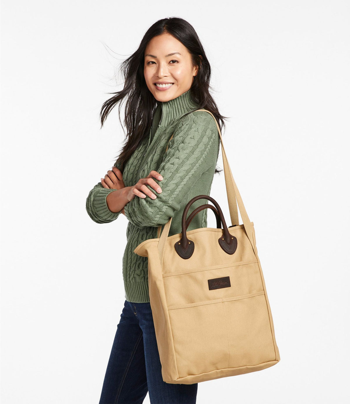 L.L.Bean Stonington Daily Carry Tote Dark Khaki