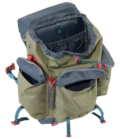 L.L.Bean L.L.Bean Continental Rucksack, Color Block Olive Gray/Shade Teal