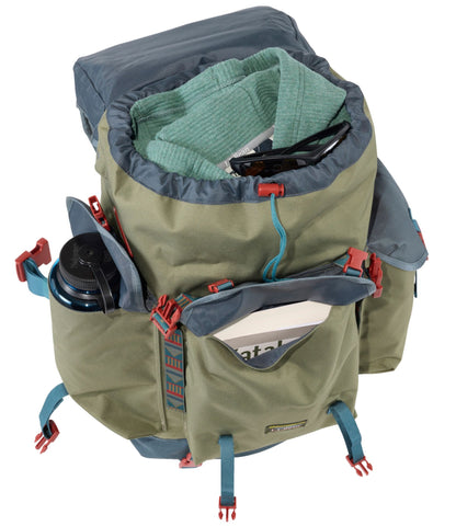 L.L.Bean L.L.Bean Continental Rucksack, Color Block Olive Gray/Shade Teal