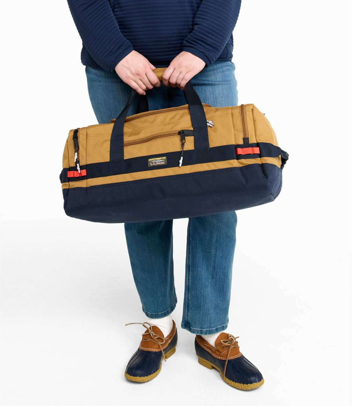 L.L.Bean Mountain Classic Cordura Duffle, Small Antique Gold/Navy