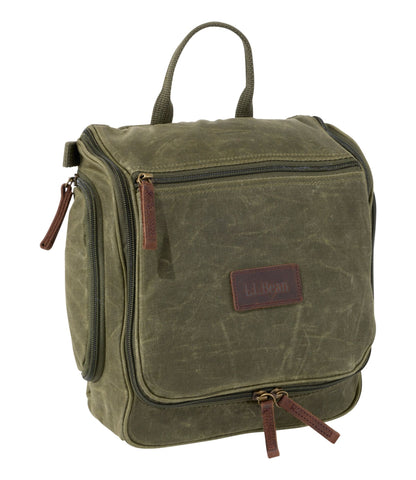 L.L.Bean Waxed-Canvas Personal Organizer Toiletry Bag, Medium Kelp Green