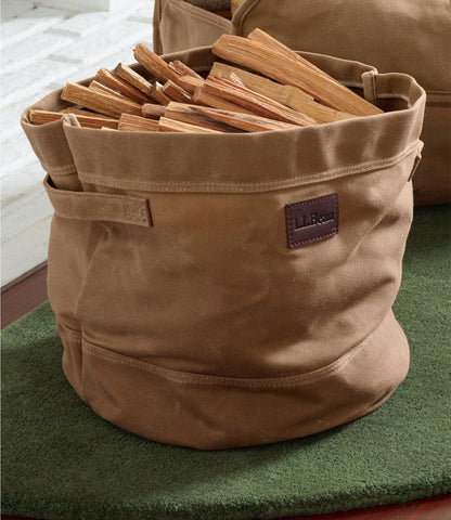 L.L.Bean Waxed-Canvas Storage Tote Dusty Olive