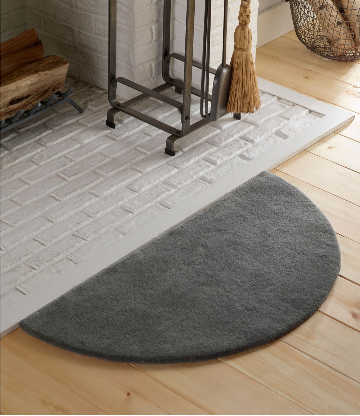L.L.Bean Wool Hearth Rug, Crescent Olive