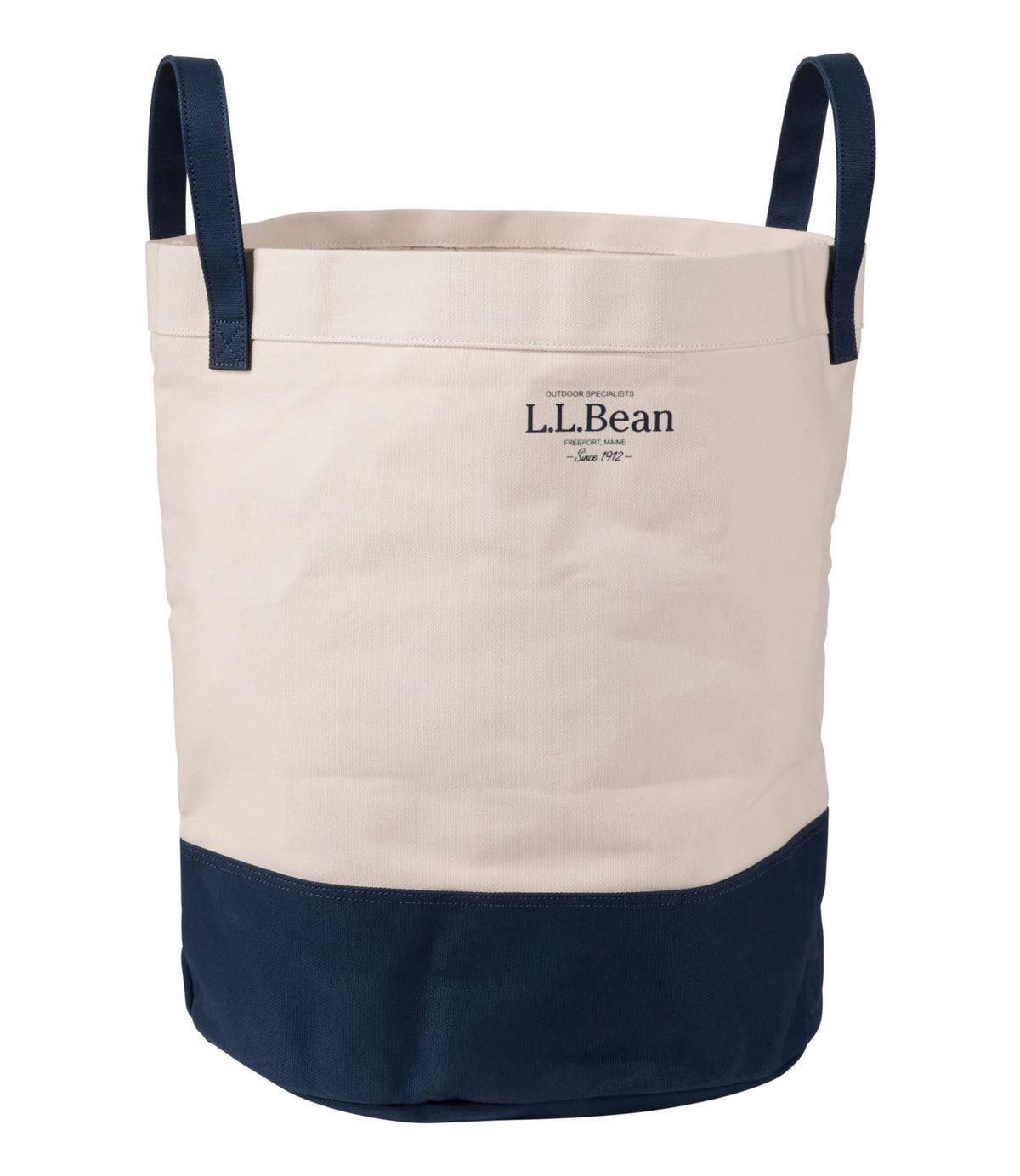 L.L.Bean Canvas Laundry Storage Tote, Colorblock Natural/Navy