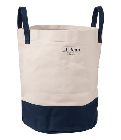 L.L.Bean Canvas Laundry Storage Tote, Colorblock Natural/Navy