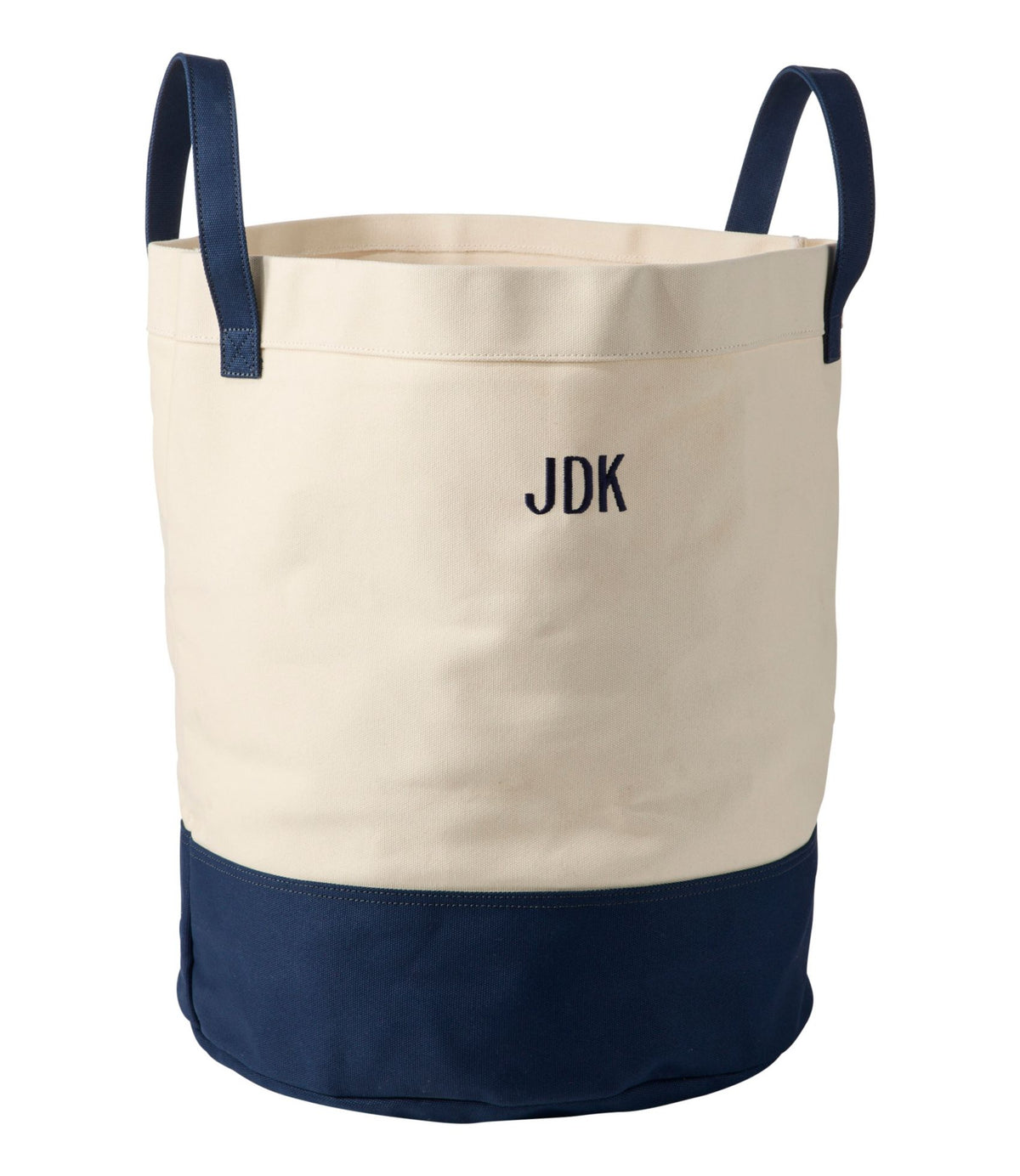 L.L.Bean Canvas Laundry Storage Tote, Colorblock Natural/Navy