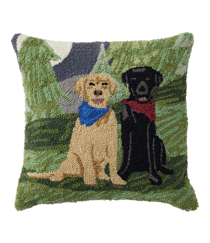 L.L.Bean Indoor/Outdoor Hooked Pillow, Moonlighting Labs, 18" x 18" Multi