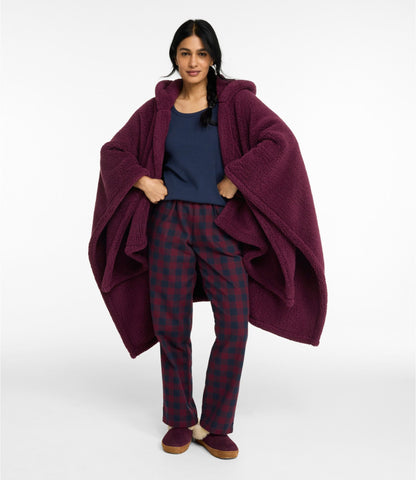 L.L.Bean Cozy Sherpa Wearable Throw Gray