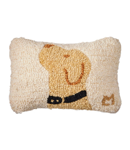 L.L.Bean Wool Hooked Throw Pillow, Yellow Labrador, 8" x 12"