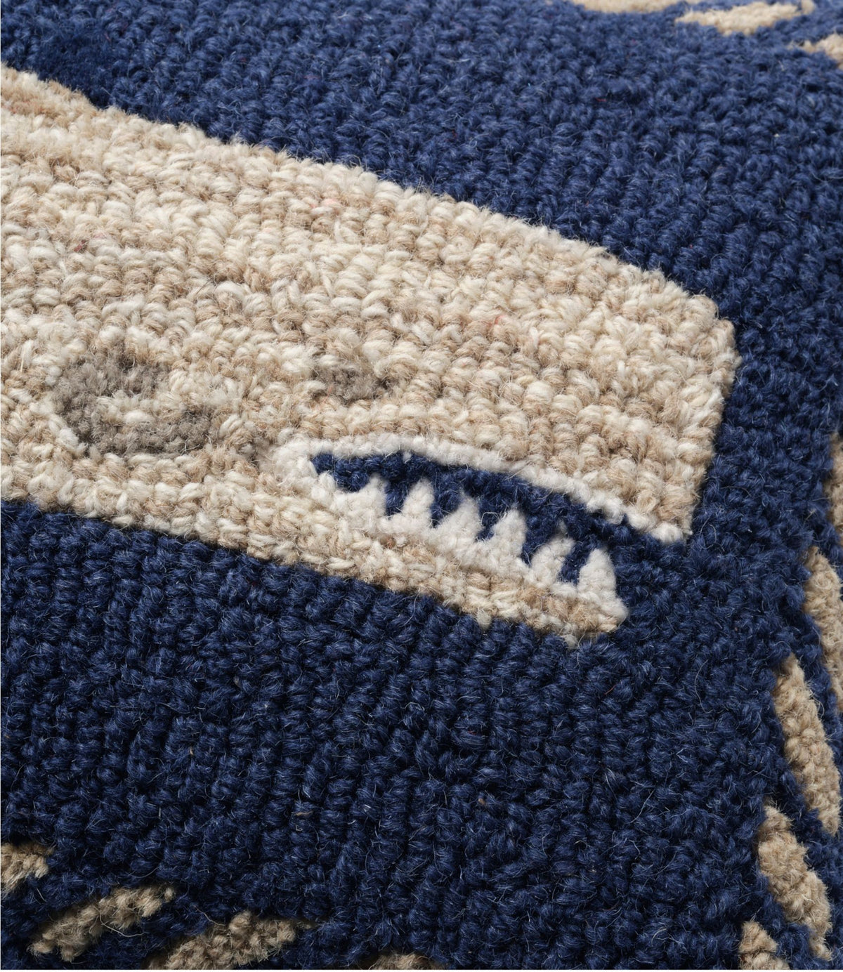 L.L.Bean Wool Hooked Throw Pillow, Whale, 12" x 18"