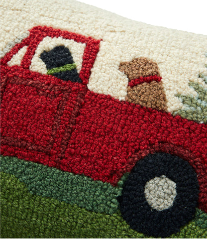 L.L.Bean Wool Hooked Throw Pillow, Dog Trio, 14" x 20"