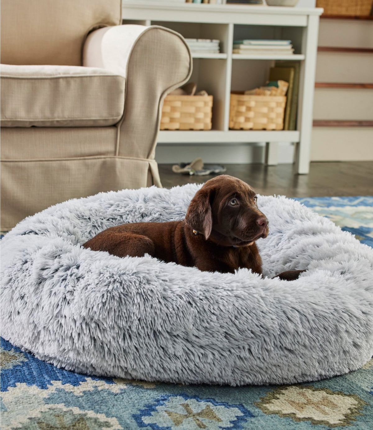 L.L.Bean Plush Cuddler Dog Bed Gray