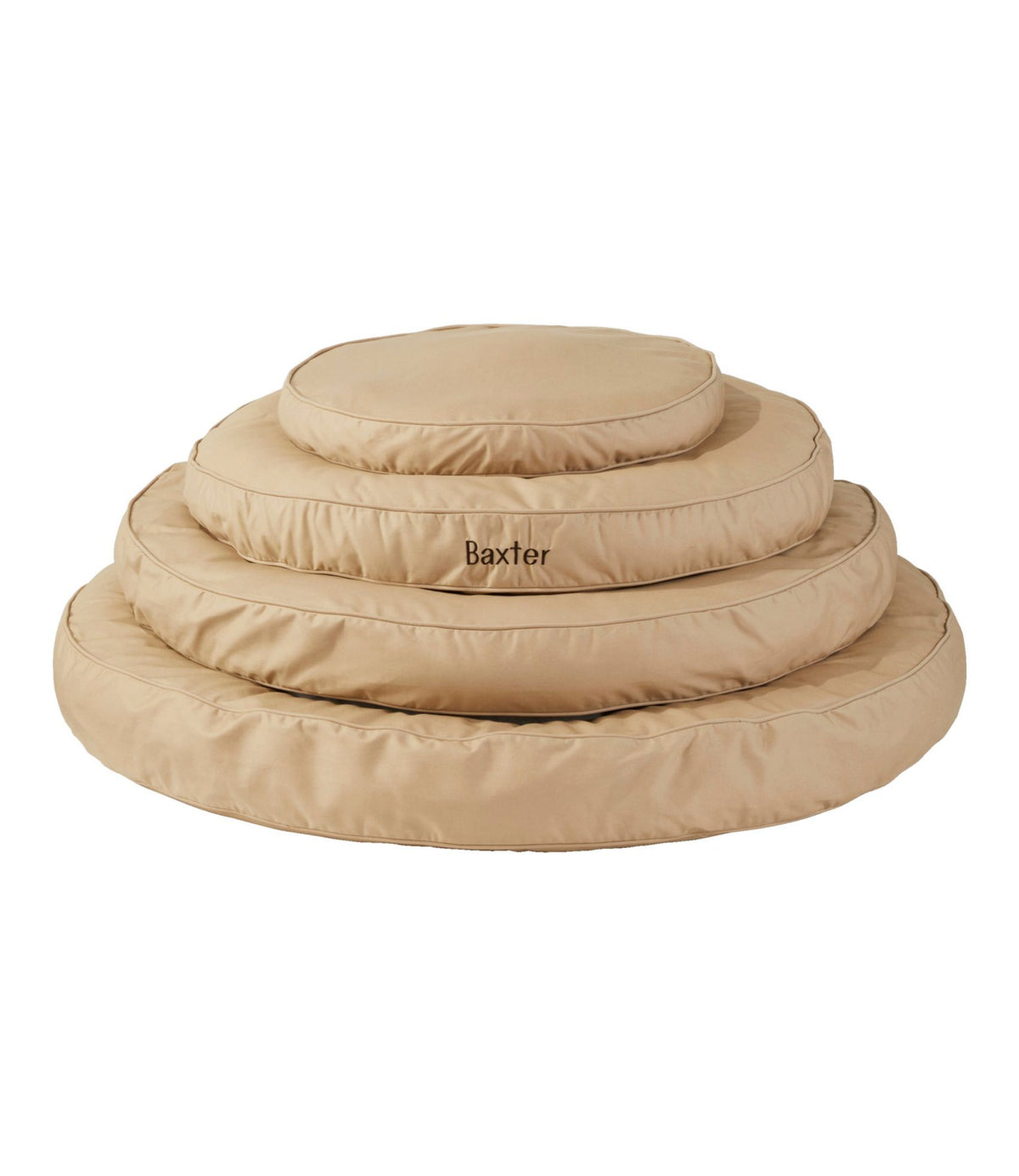 L.L.Bean Premium Denim Dog Bed, Round Burlap