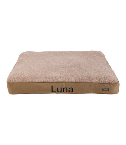 L.L.Bean Premium Fleece Dog Bed Replacement Cover, Rectangular Burlap Heather