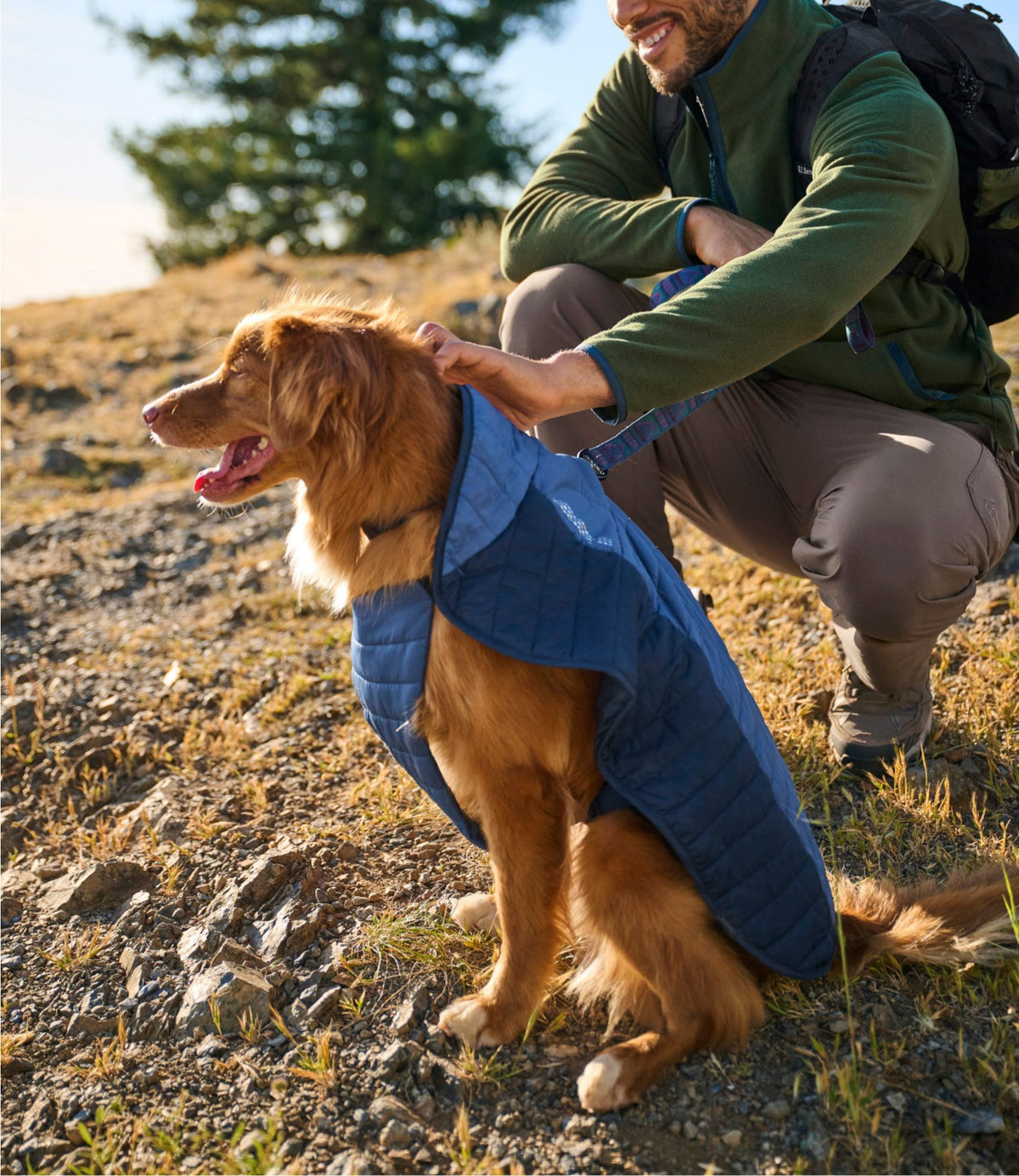 L.L.Bean Packaway Insulated Dog Jacket Nautical Navy/Deep Blue