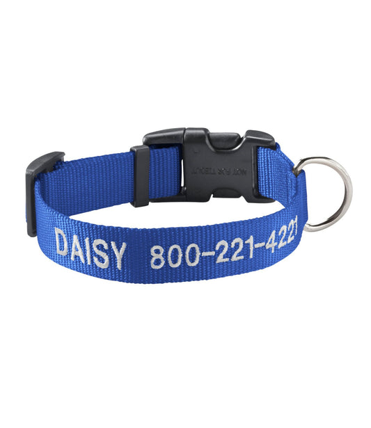 L.L.Bean Personalized Pet Collar Blue