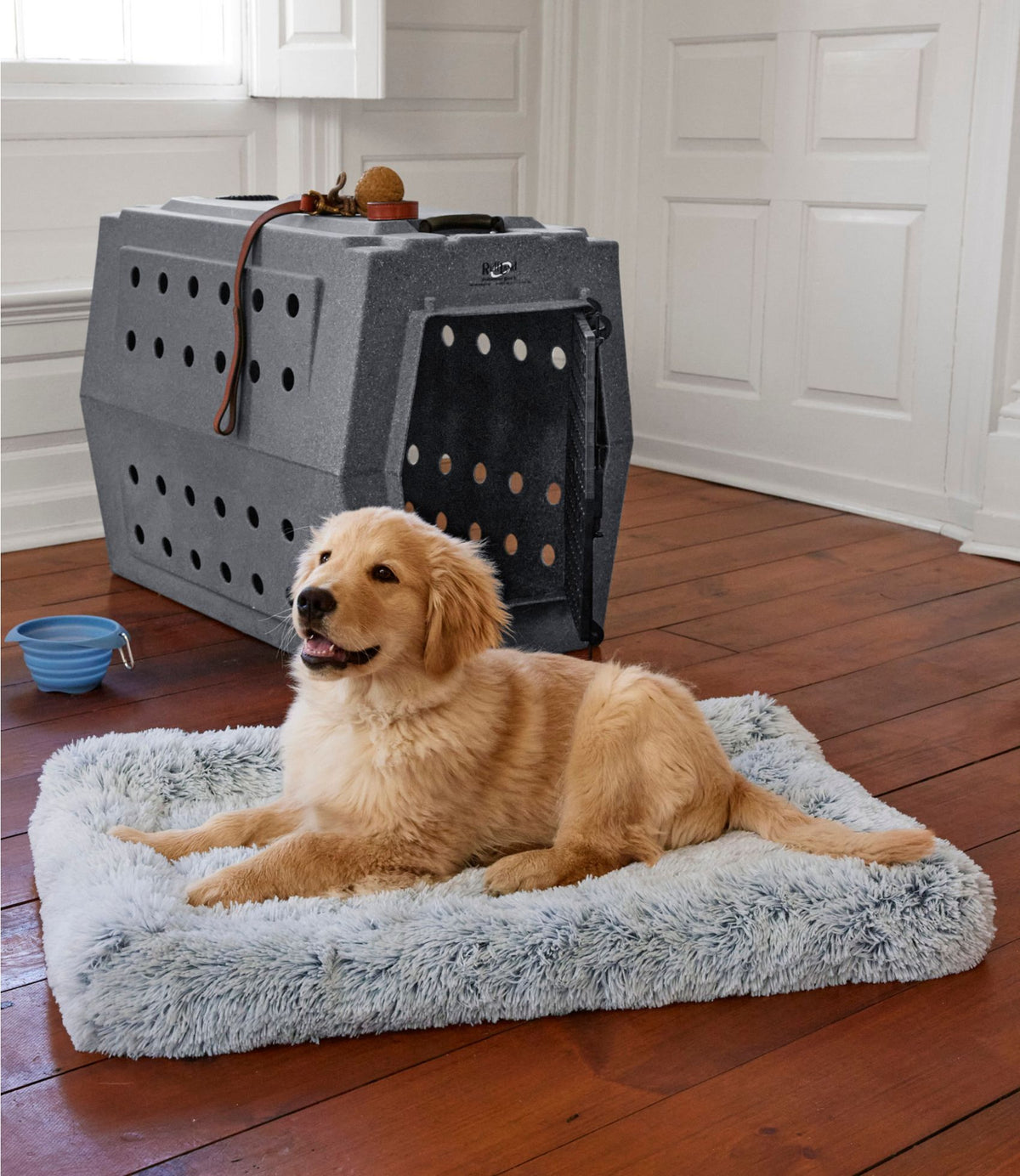 L.L.Bean Plush Dog Crate Pad Gray