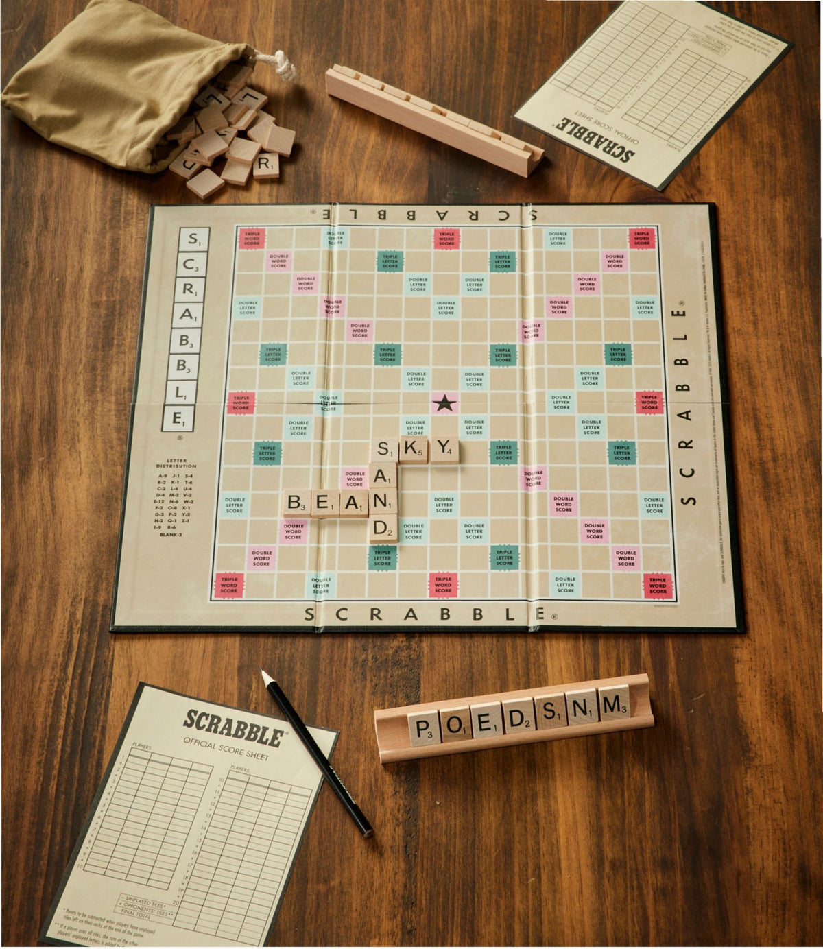 L.L.Bean Scrabble Vintage Bookshelf Game Multi