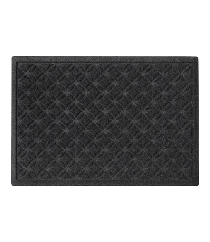 L.L.Bean Heavyweight Recycled Waterhog Doormat, Geometric Rings Graphite