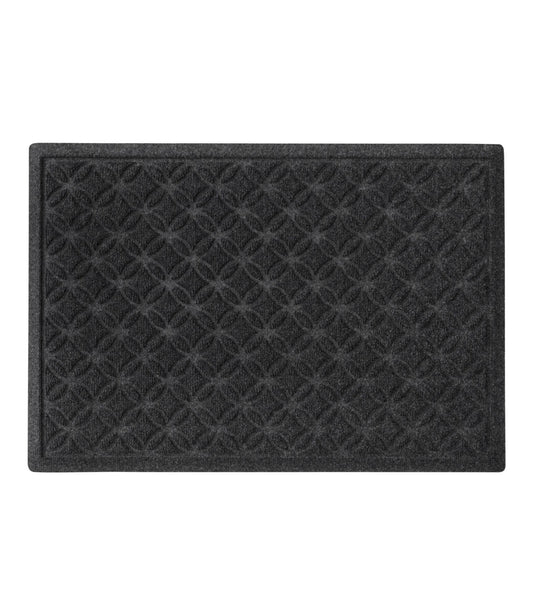 L.L.Bean Heavyweight Recycled Waterhog Doormat, Geometric Rings Graphite