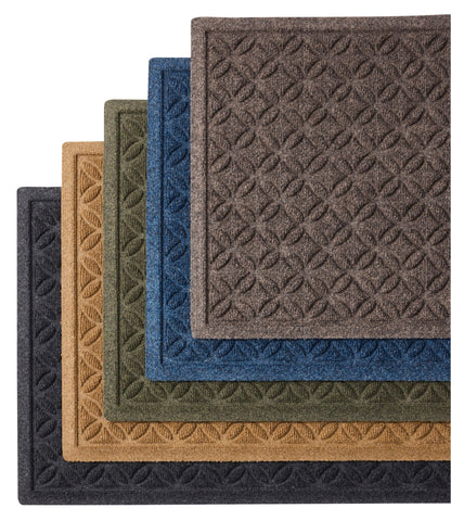 L.L.Bean Heavyweight Recycled Waterhog Mat Runner, Geometric Rings Graphite