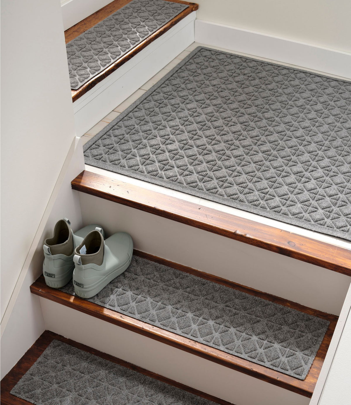 L.L.Bean Everyspace Recycled Waterhog Mat, Square, Tiles Bluestone