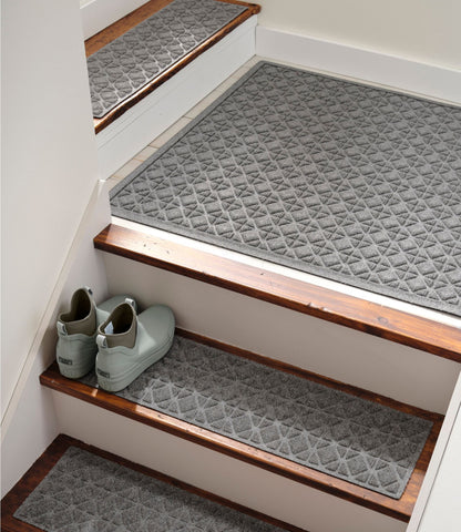 L.L.Bean Everyspace Recycled Waterhog Mat, Square, Tiles Bluestone
