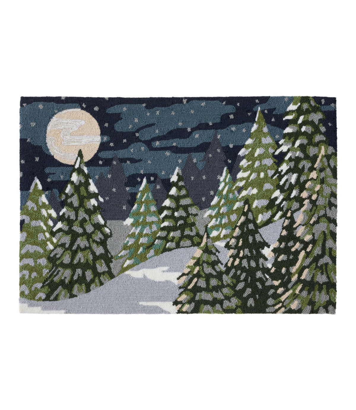 L.L.Bean Indoor/Outdoor Vacationland Rug, Treeline Pine Multi