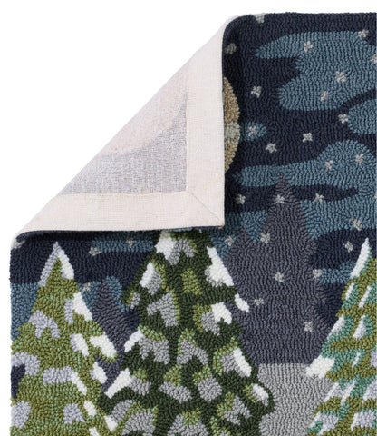 L.L.Bean Indoor/Outdoor Vacationland Rug, Treeline Pine Multi
