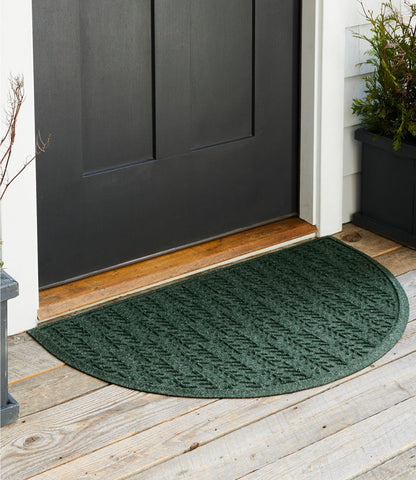 L.L.Bean Everyspace Recycled Waterhog Doormat, Half Round, Trees Evergreen