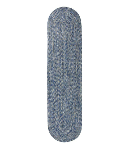 L.L.Bean All-Weather Braided Runner, Concentric Pattern Oval Indigo Multi