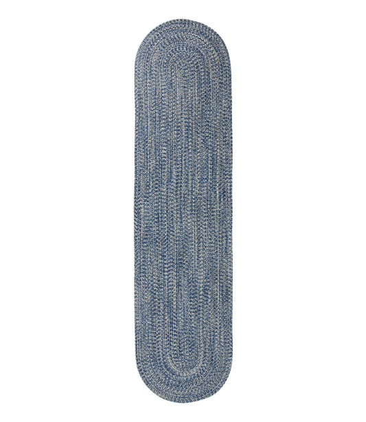 L.L.Bean All-Weather Braided Runner, Concentric Pattern Oval Indigo Multi
