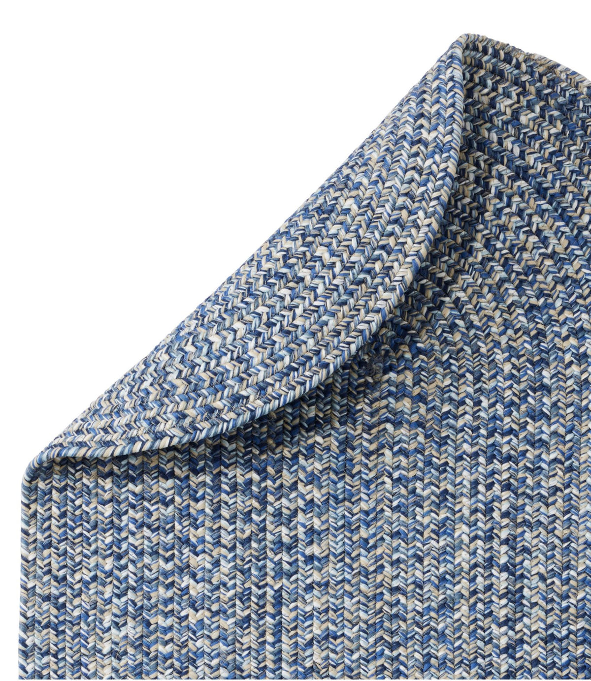 L.L.Bean All-Weather Braided Runner, Concentric Pattern Oval Indigo Multi