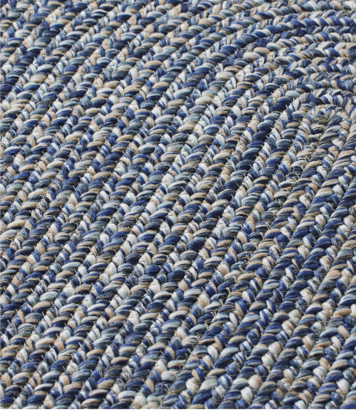 L.L.Bean All-Weather Braided Runner, Concentric Pattern Oval Indigo Multi