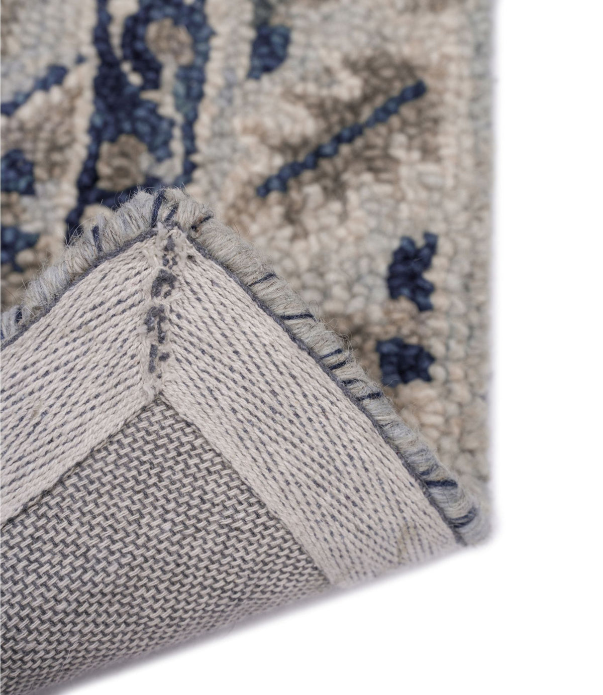 L.L.Bean Diamond Floral Wool Tufted Rug Ink