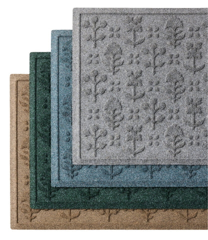 L.L.Bean Everyspace Recycled Waterhog Doormat, Botanical Floral Bluestone