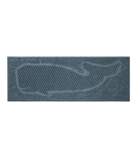 L.L.Bean Everyspace Recycled Waterhog Wide Doormat, Swimming Whale Bluestone