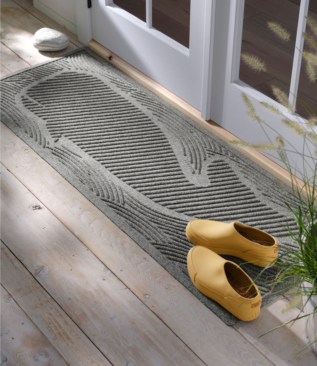 L.L.Bean Everyspace Recycled Waterhog Wide Doormat, Swimming Whale Bluestone