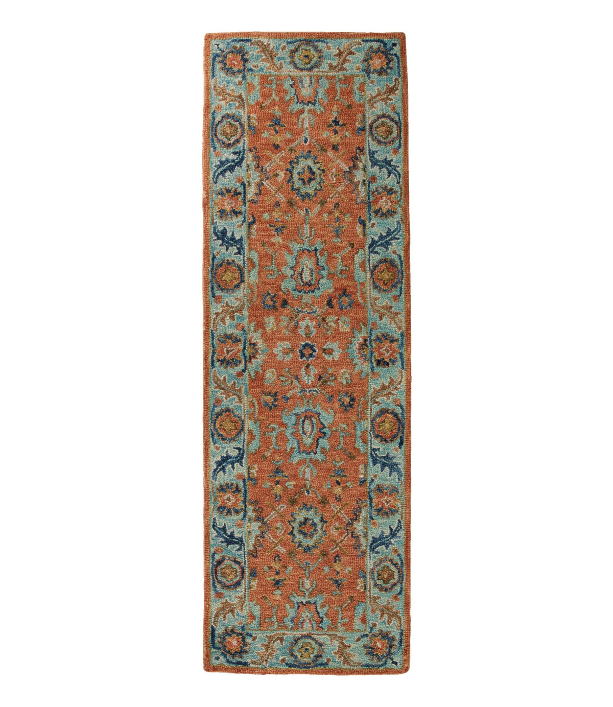 L.L.Bean Single Border Terracotta Wool Tufted Runner Terracotta